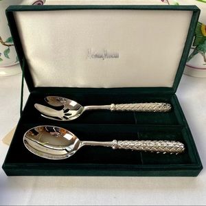 NIB NeimanMarcus Heavy Silverplated Serving Spoons